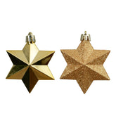 Decoris Shatterproof Star Baubles 9 x 9 x 12.3cm - Gold